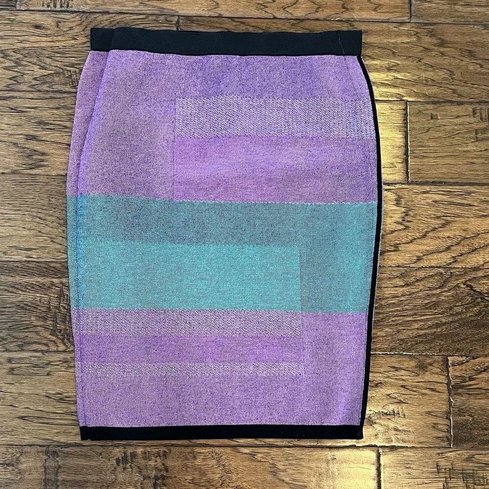 Per Se Colorblock Pencil Skirt Fits Size Small Altered from M Wiggle Straight - Picture 11 of 12